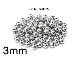 Bolitas de Metal Color Niquel 3mm x50 gramos